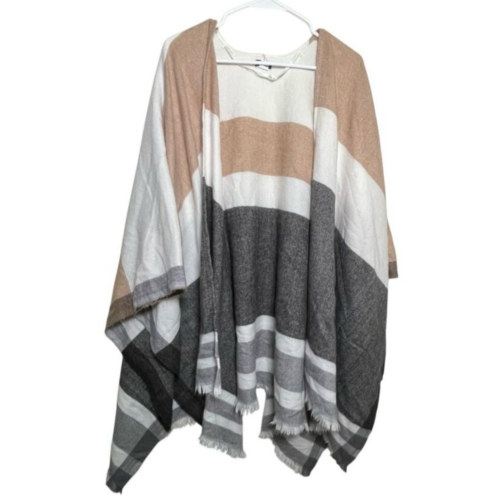 Striped Women's Sweater - Tan, White, Gray